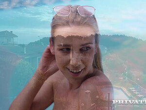 Лысый плейбой трахает рыжую цыпочку возле бассейна, засаживая то в писю то в зад